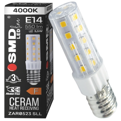 $ ŻARÓWKA E14 LED SMD NW 5,5W 550lm SLIM 0523